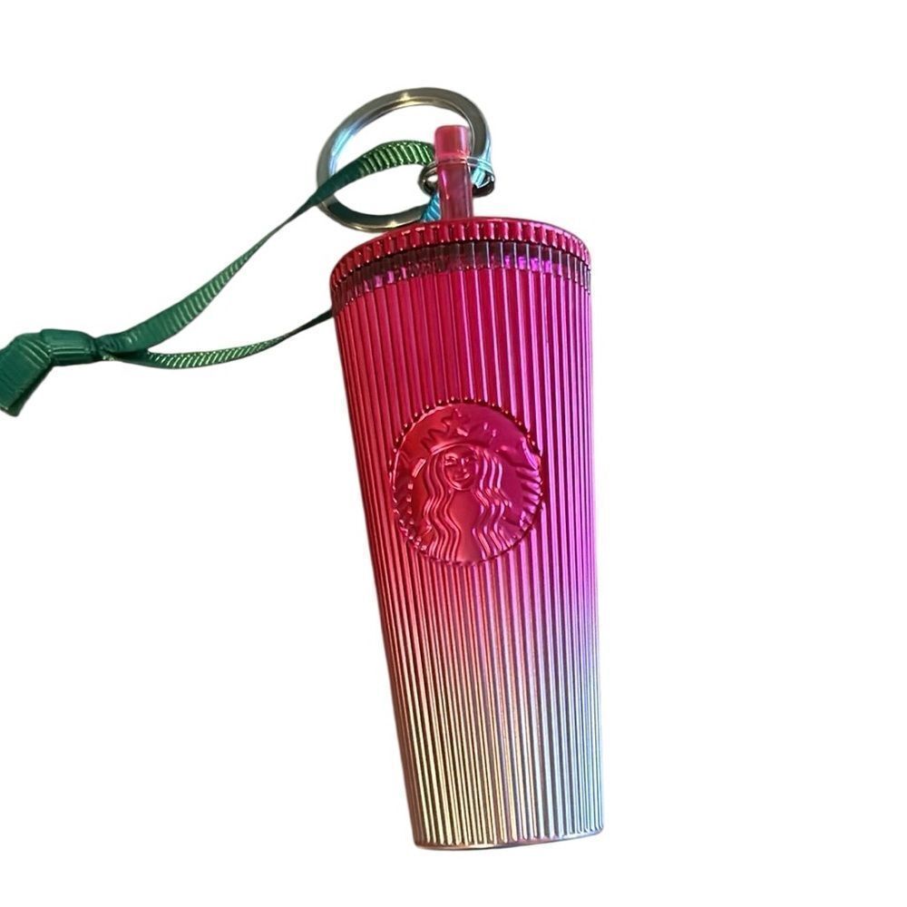Starbucks Pink and White Gradient Keychain Tumbler
